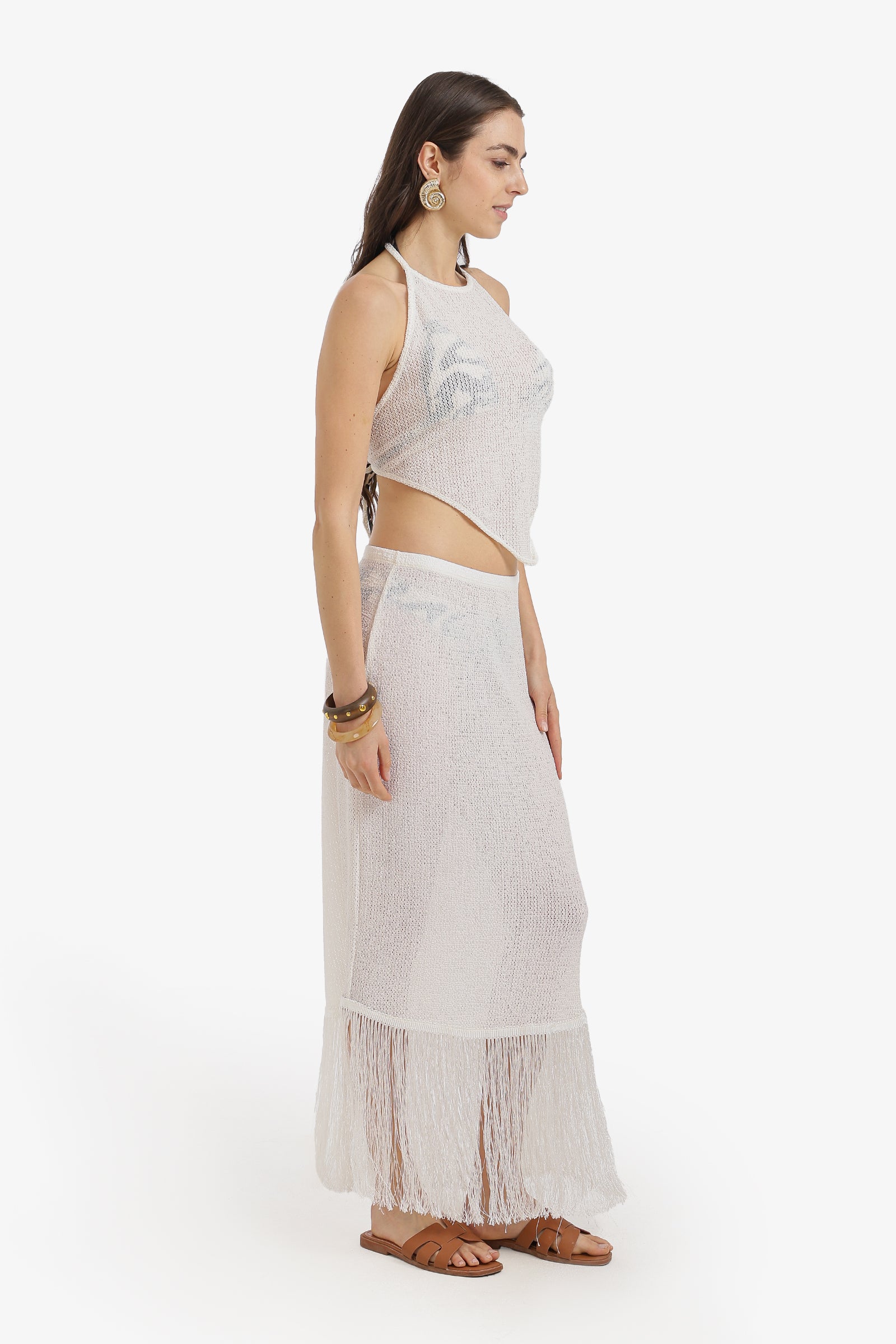 Fringe-Trim Beach Set