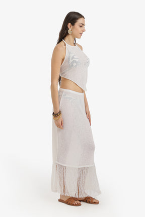Fringe-Trim Beach Set