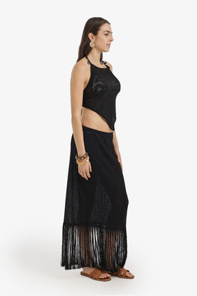 Fringe-Trim Beach Set
