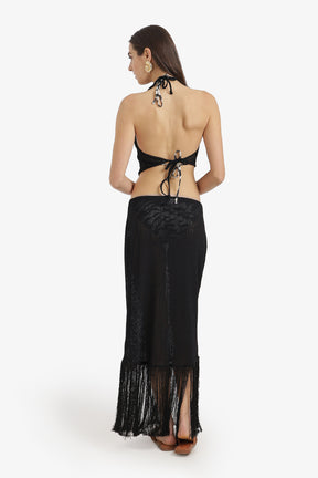 Fringe-Trim Beach Set