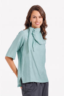 Scarf-Neck Blouse