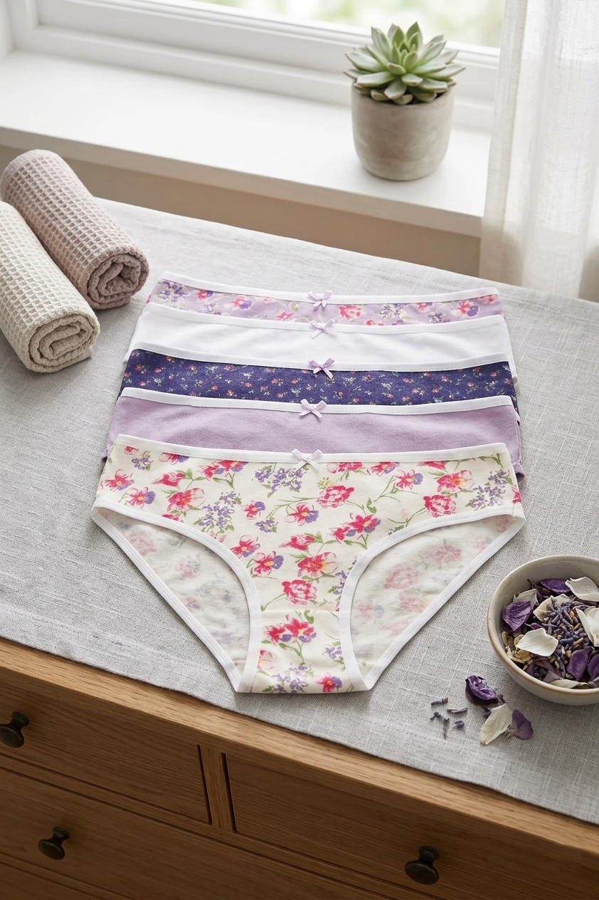 Pack of 5 Girly Brief Panties