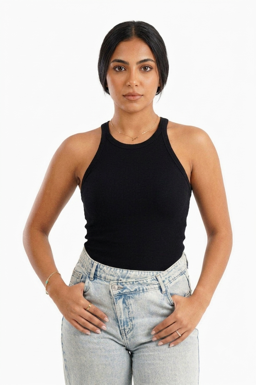 Microfiber Ribbed Top