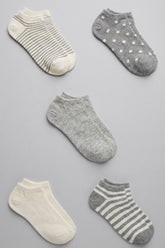 Patterned Ankle Socks - 5 Pairs