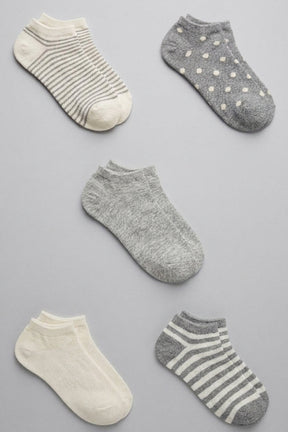 Patterned Ankle Socks - 5 Pairs