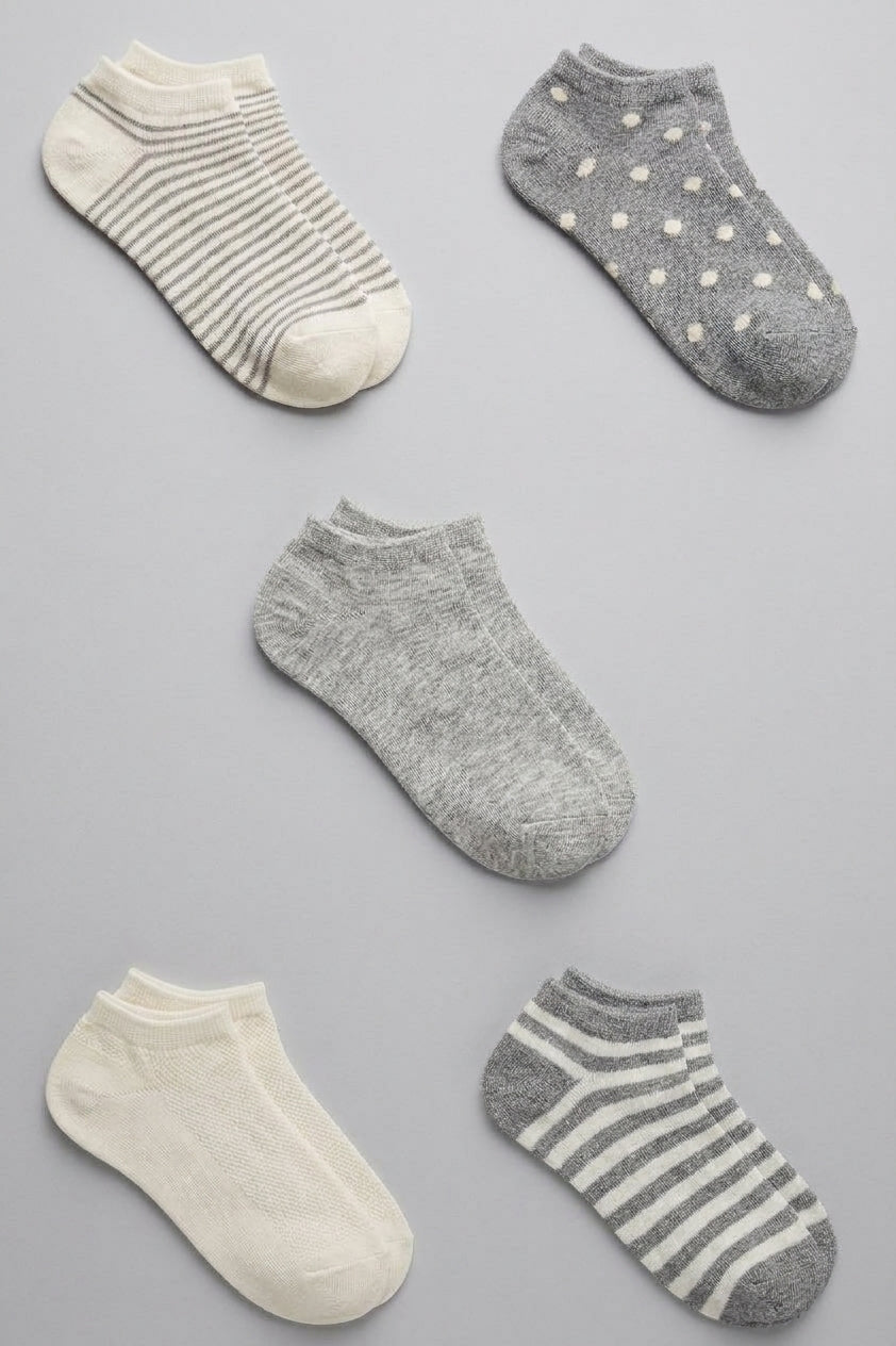Patterned Ankle Socks - 5 Pairs