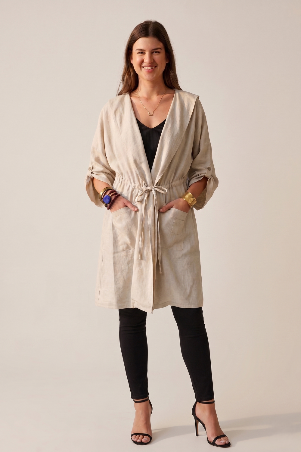 Drawstring Waist Kimono