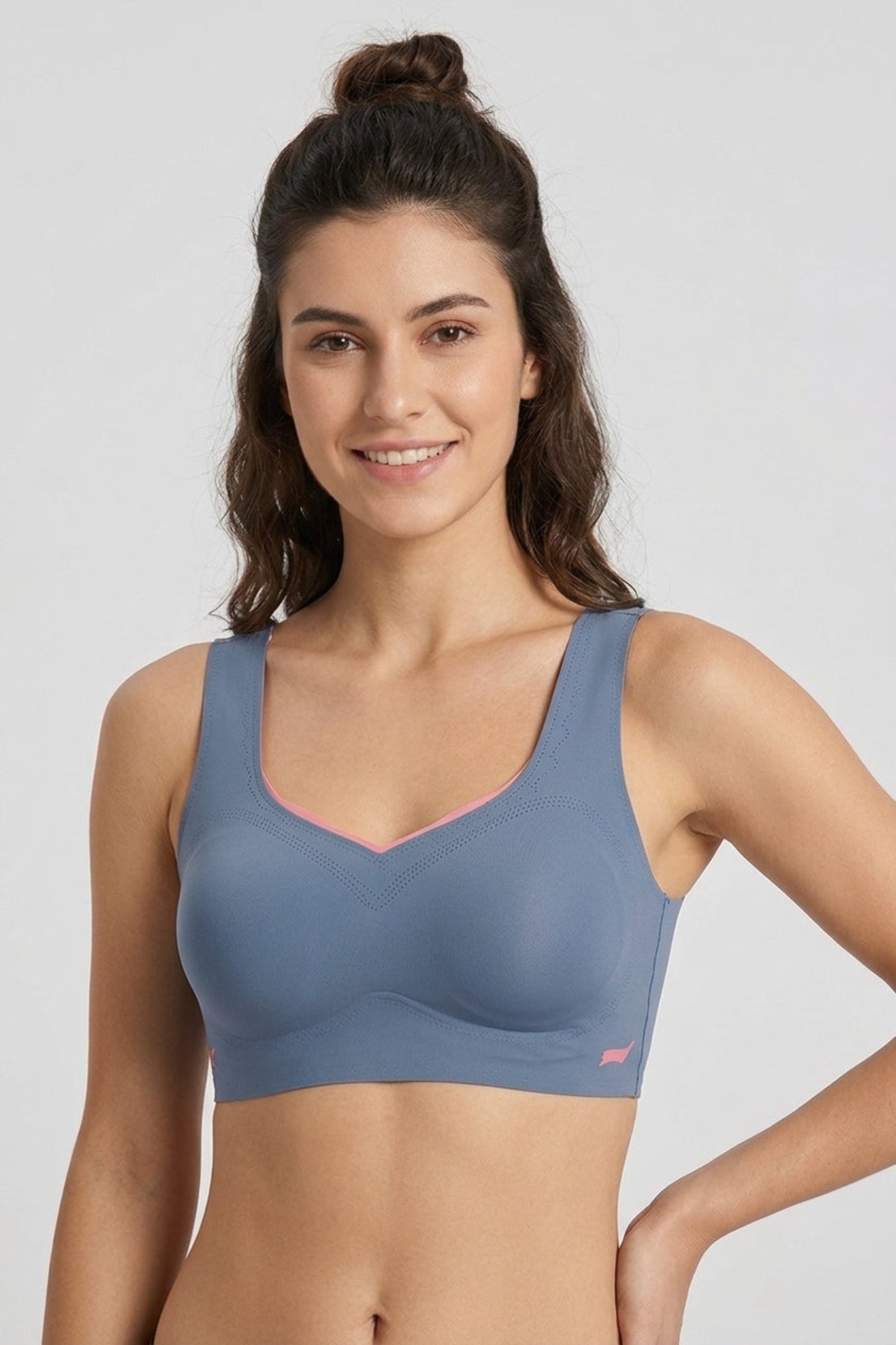 Seamless Lace-Trim Back Bra