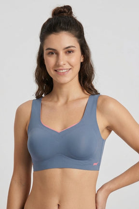 Seamless Lace-Trim Back Bra