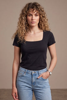 Square Neck Slim-Fit Top