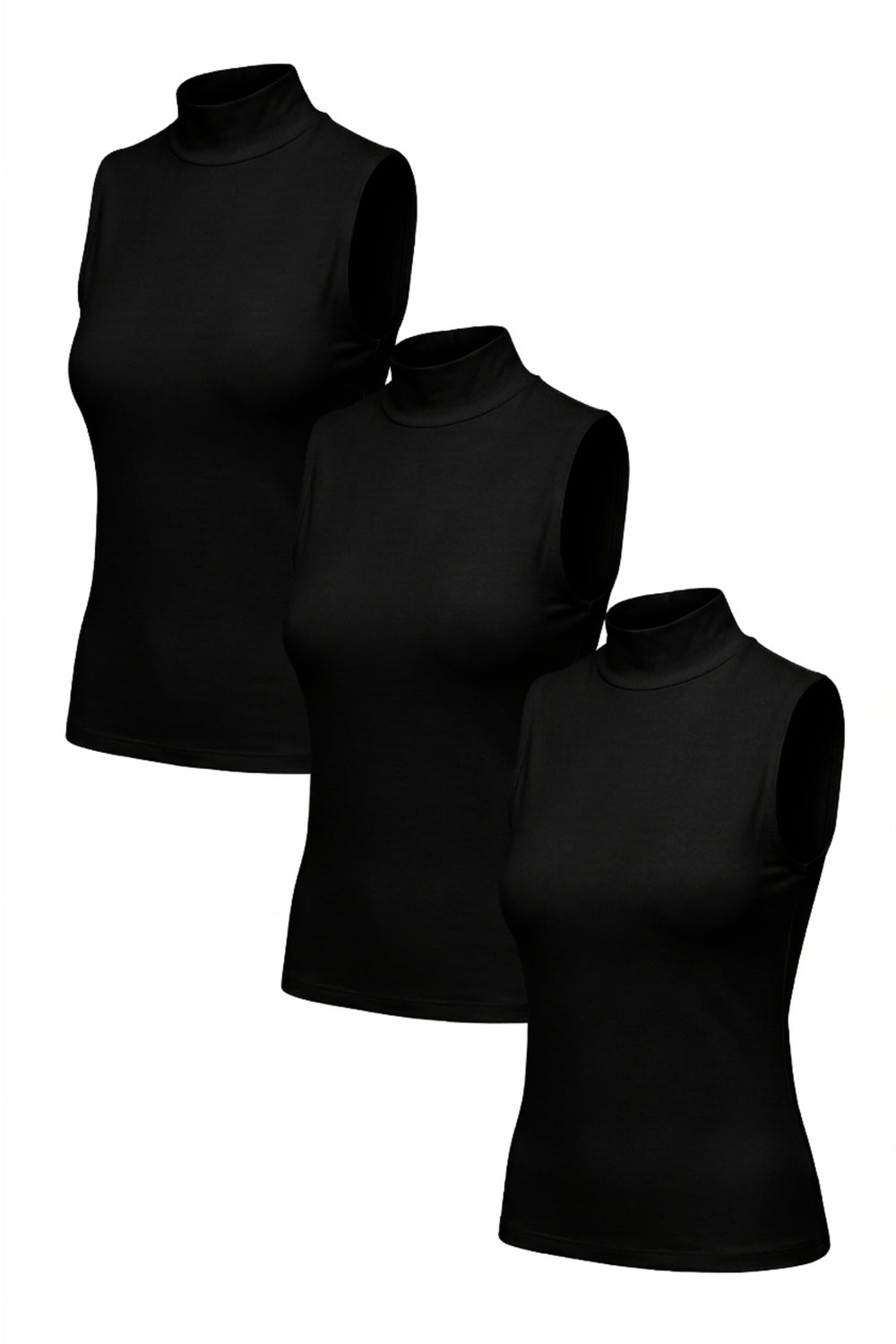 High Neck Seamless Viscose Sleeveless Top (Pack of 3)