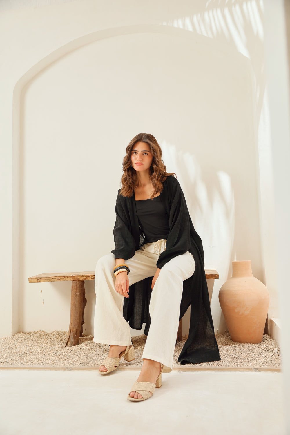Relaxed Open-Front Cardigan