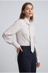 Striped Tie-Accent Shirt