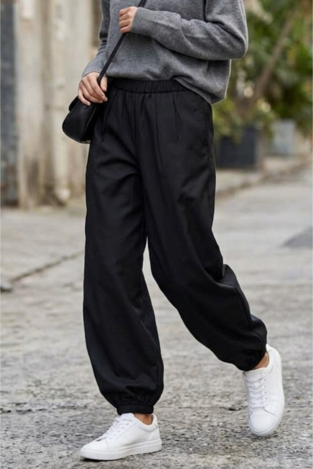 Elastic-Waist Balloon Pants