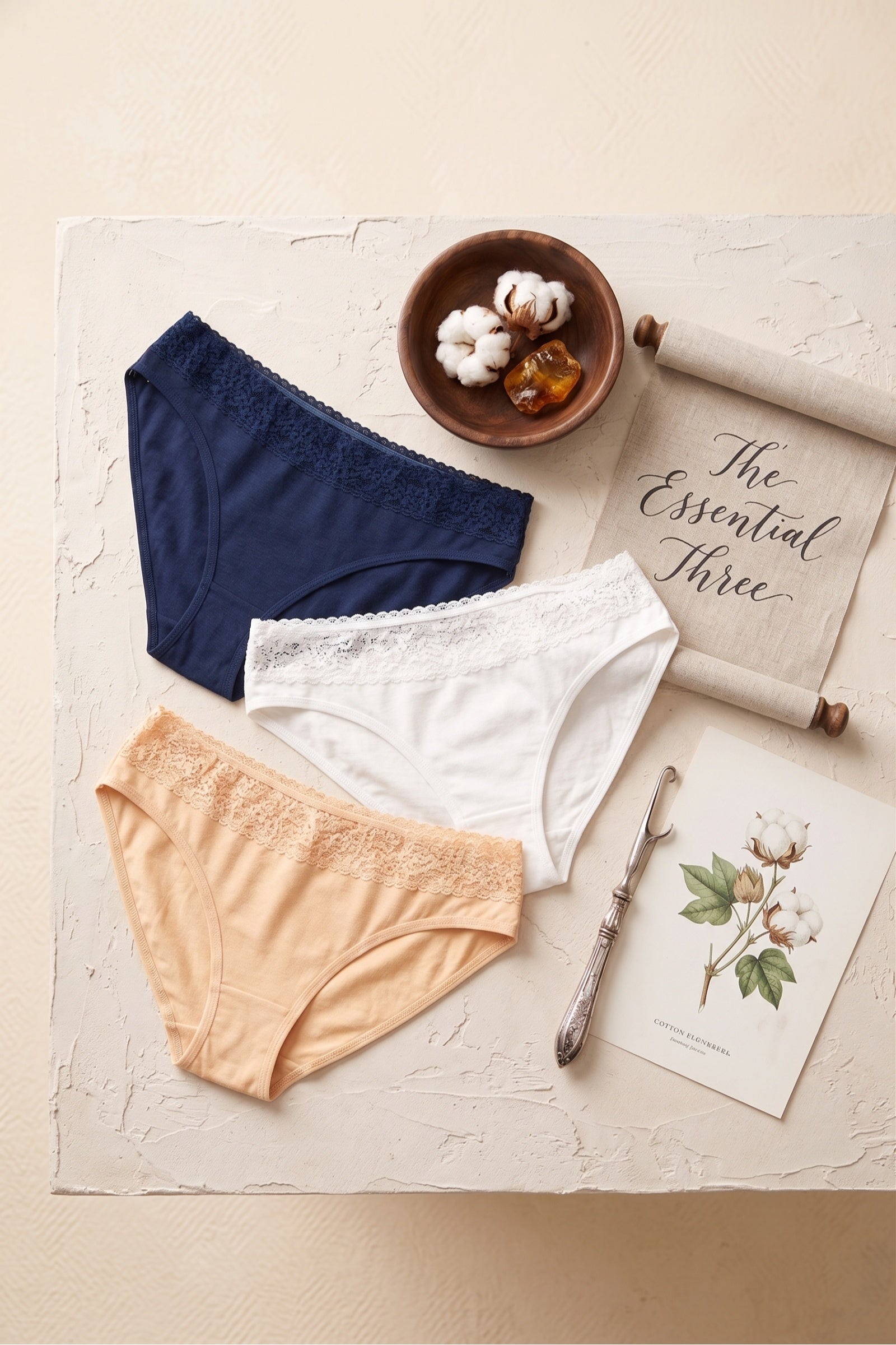 Pack of 3 Bikini Panties with Lace