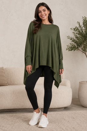 Flowy Asymmetric Poncho
