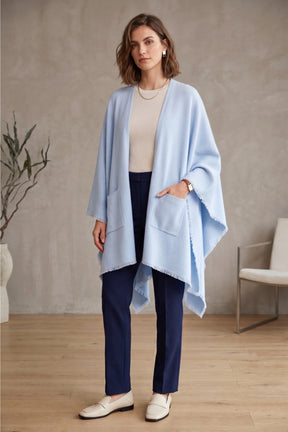 Fringed Open-Front Poncho