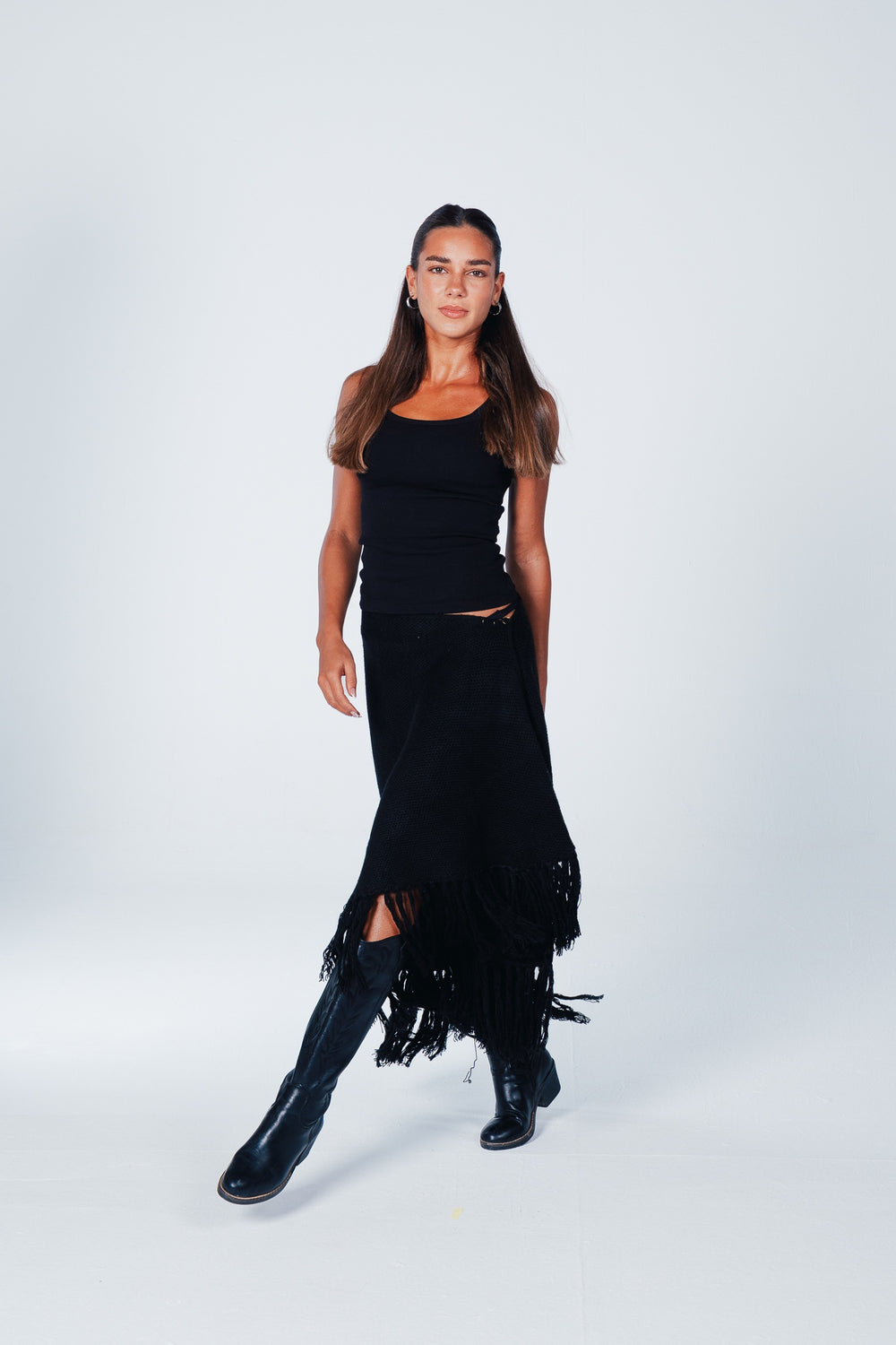 Fringed Trim Poncho