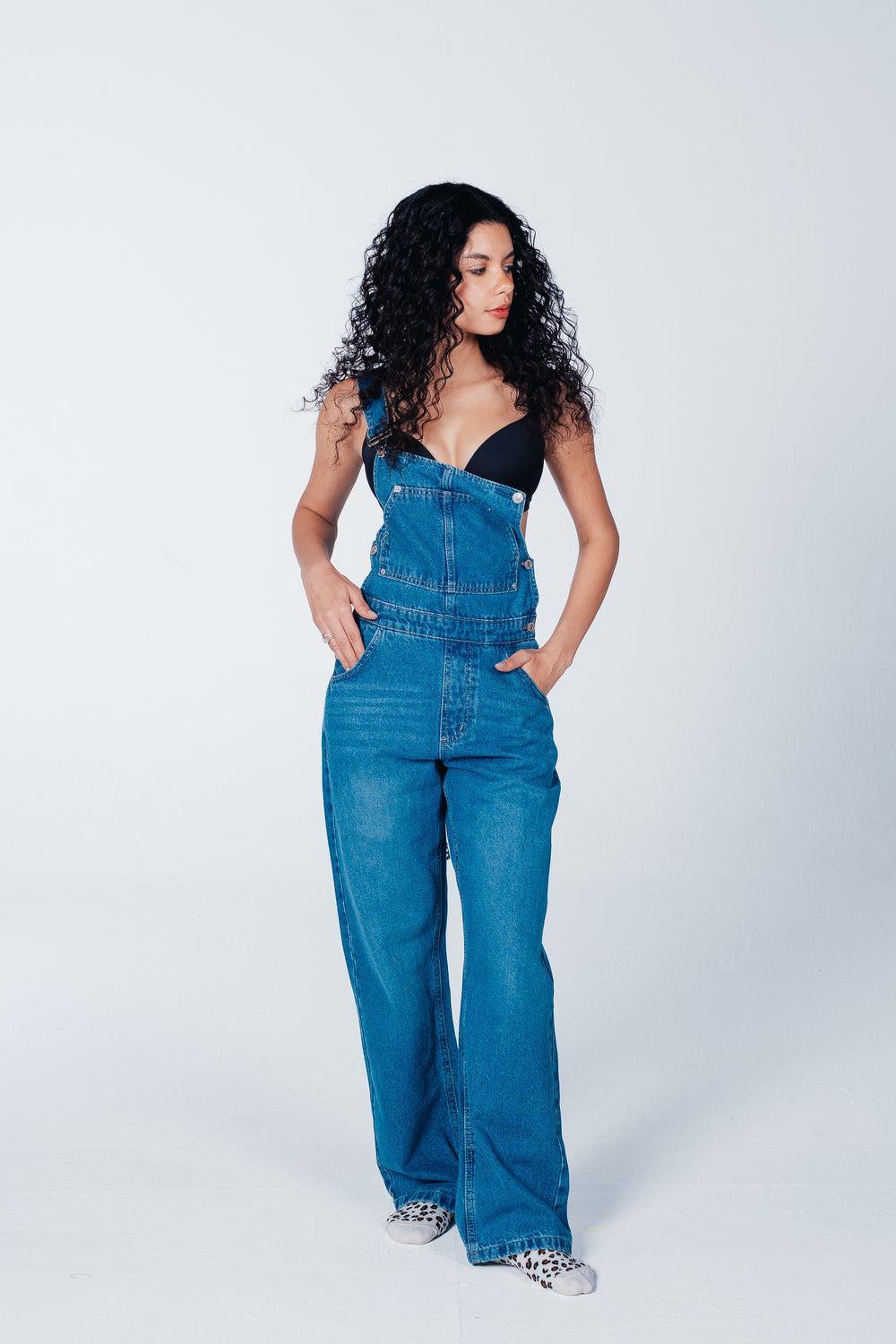 Bib-Front Denim Jumpsuit