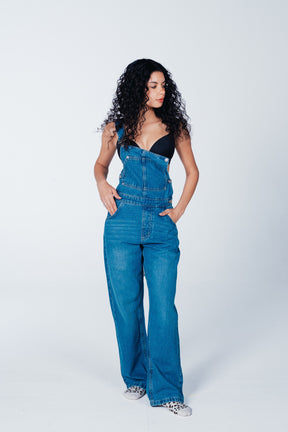 Bib-Front Denim Jumpsuit