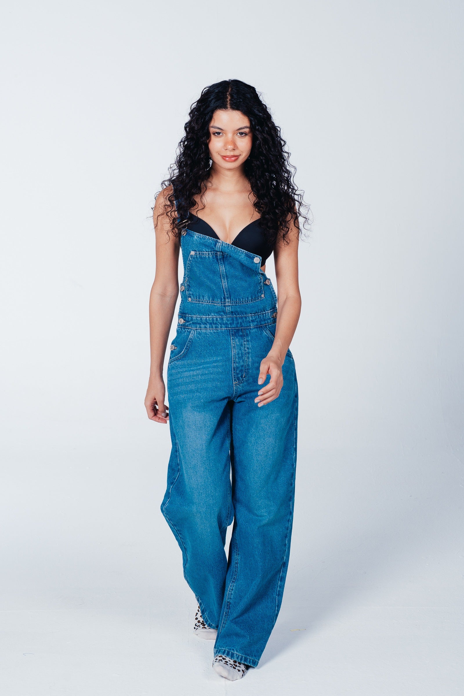 Bib-Front Denim Jumpsuit