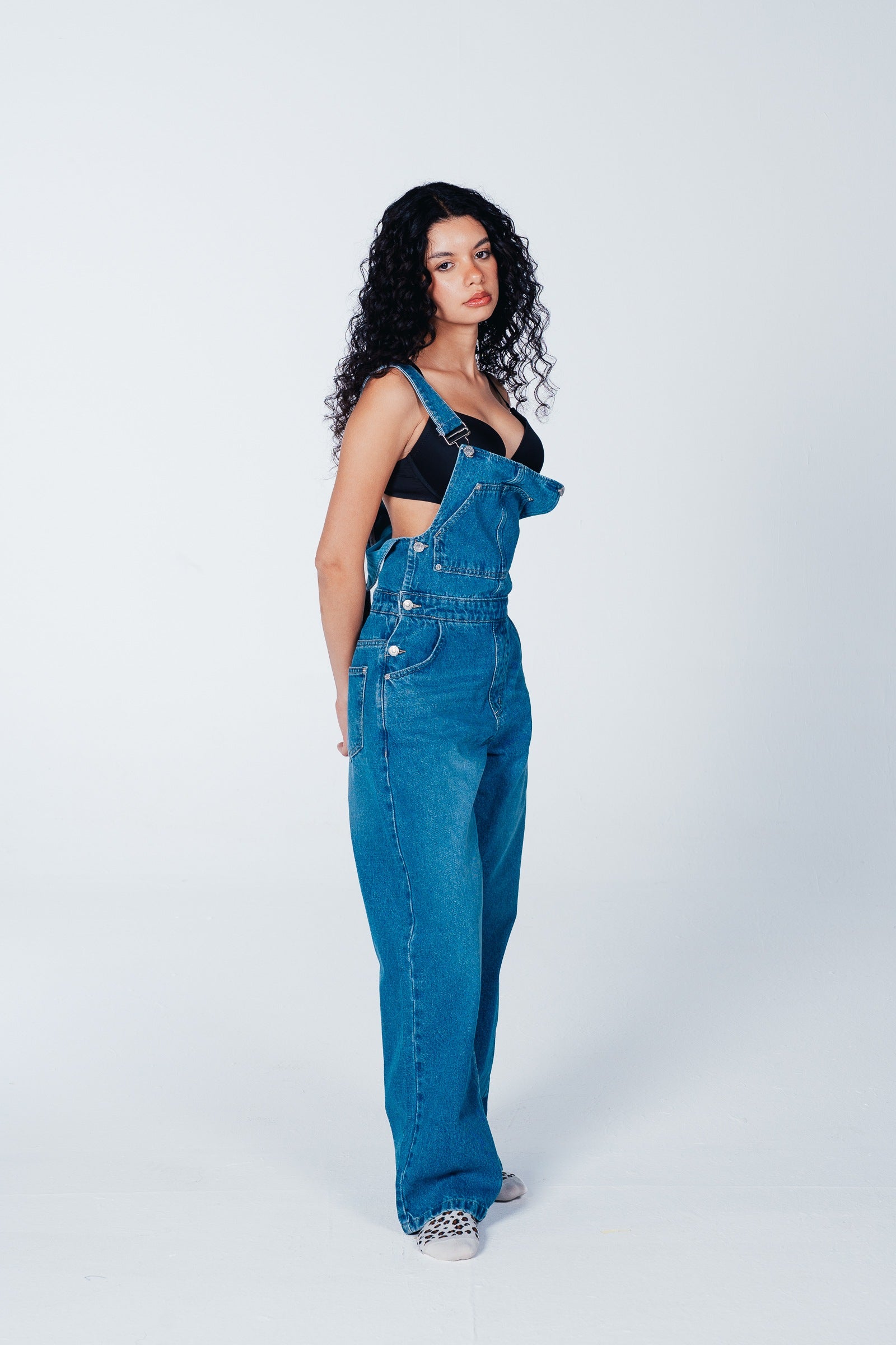 Bib-Front Denim Jumpsuit