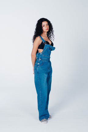 Bib-Front Denim Jumpsuit