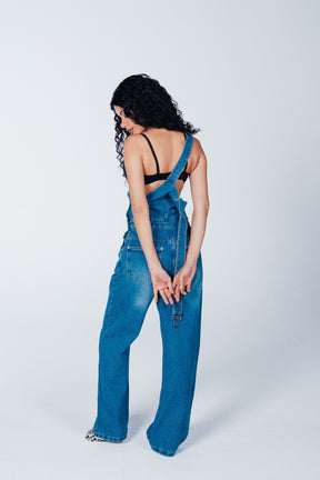 Bib-Front Denim Jumpsuit