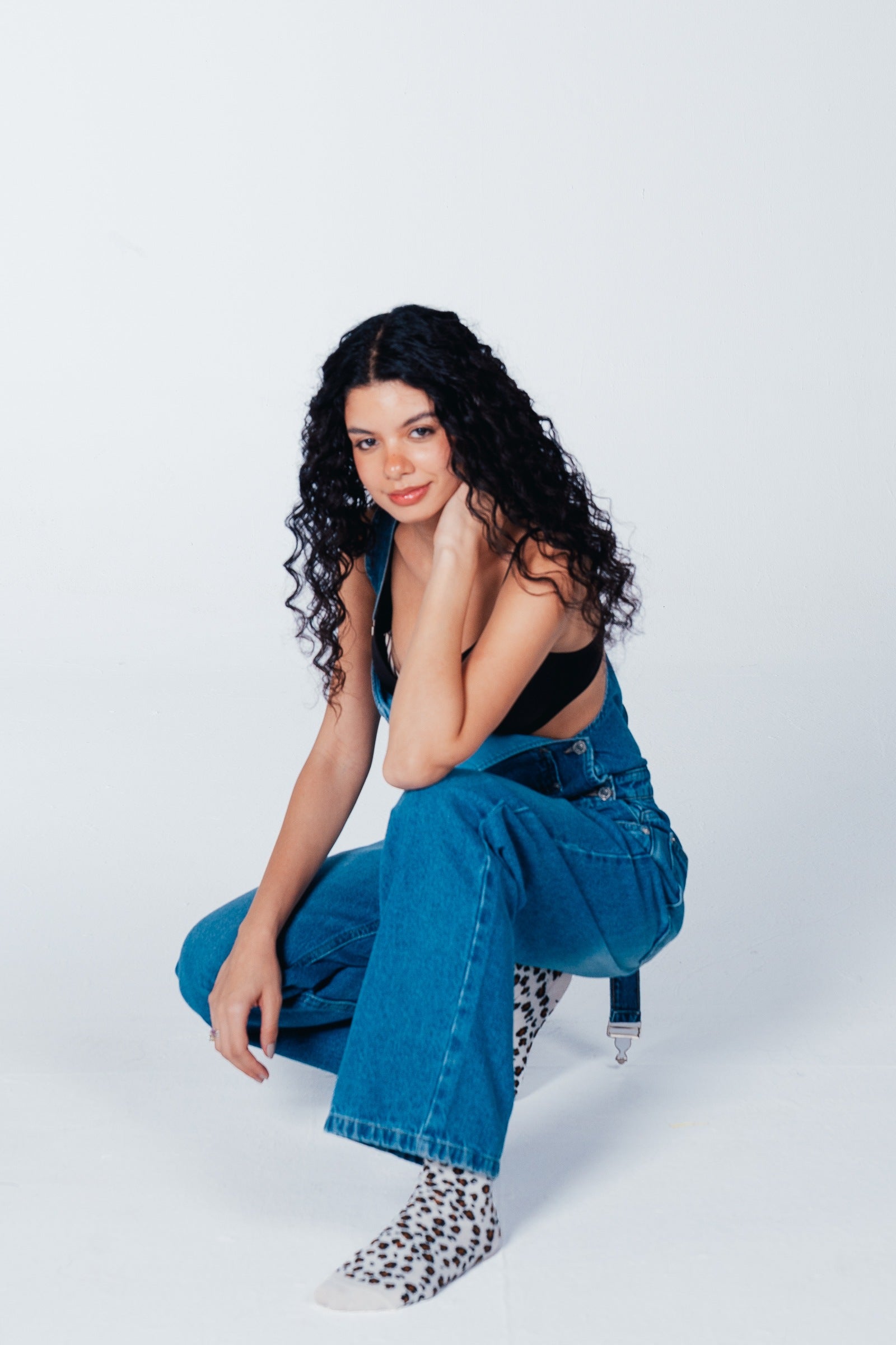 Bib-Front Denim Jumpsuit