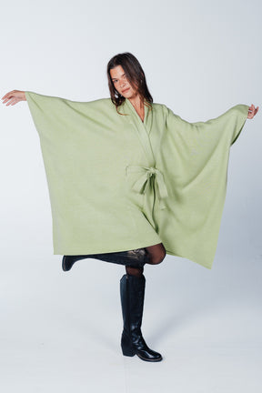 Self-Tie Knit Poncho