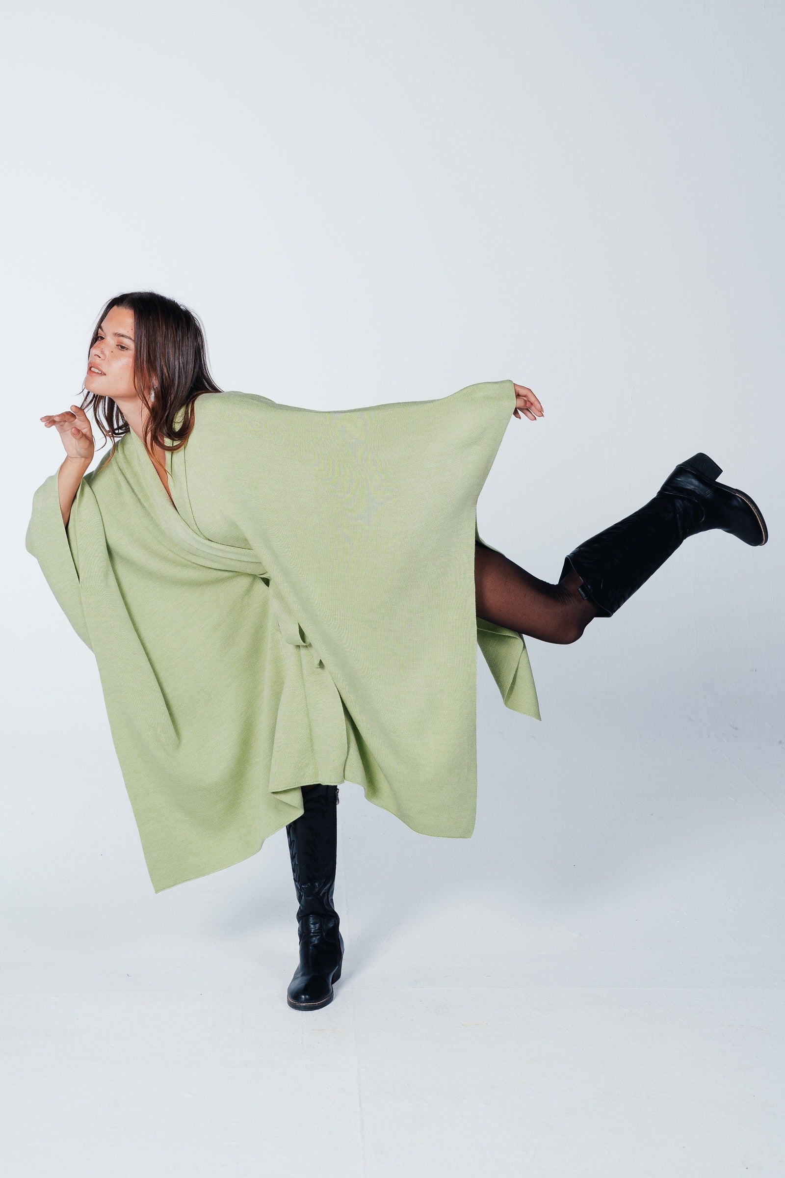 Self-Tie Knit Poncho