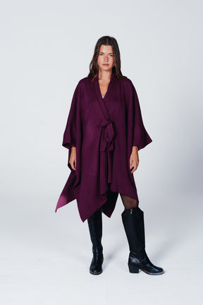 Self-Tie Knit Poncho