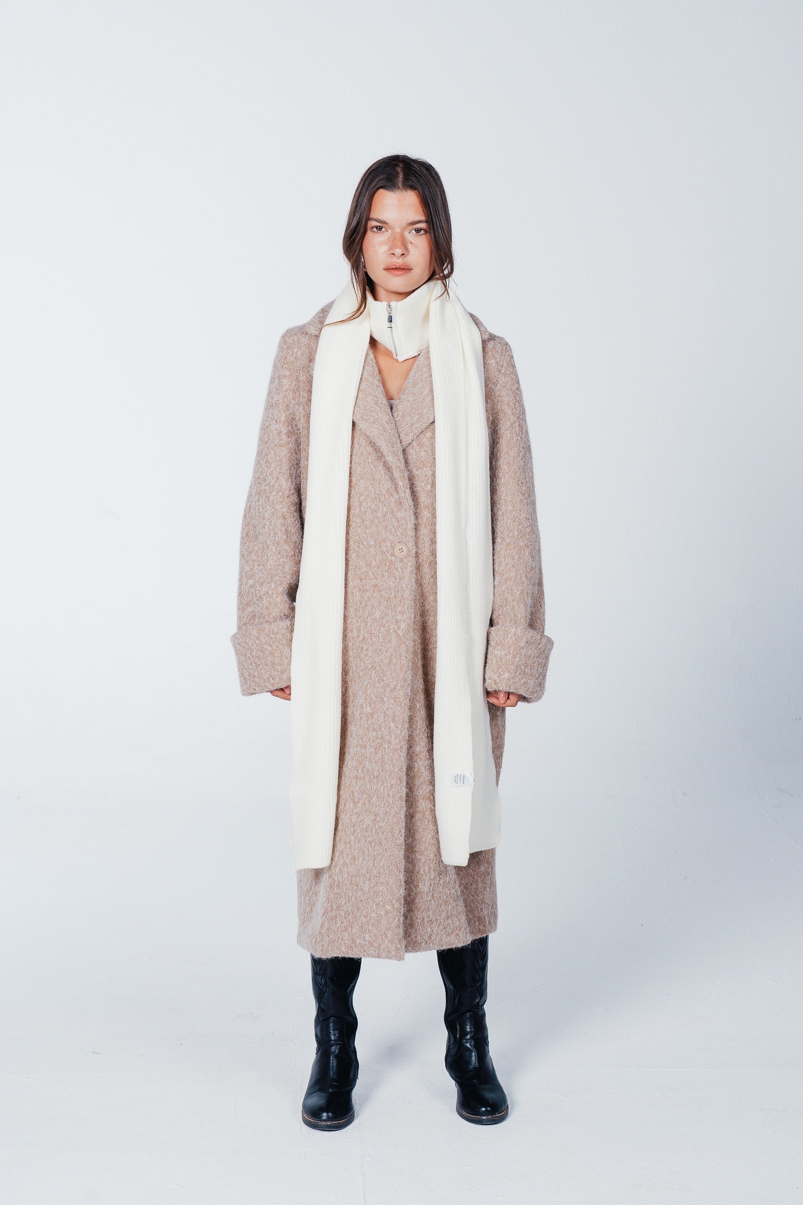 Button-Front Midi Coat