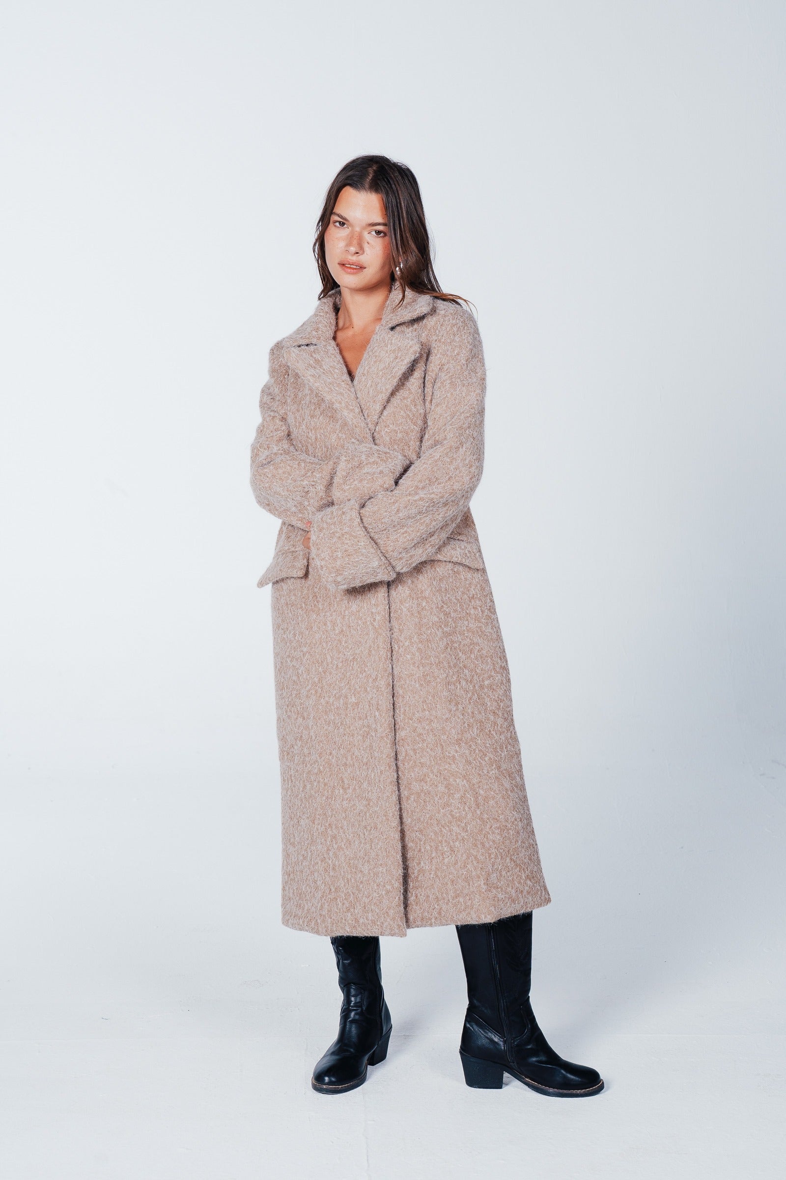 Button-Front Midi Coat