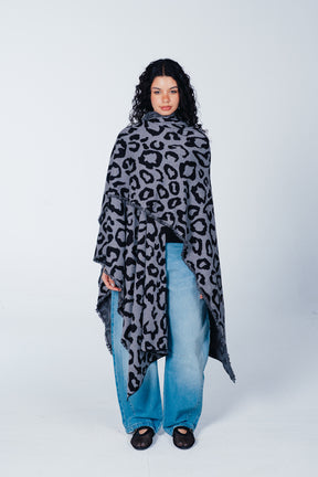 Fringed Leopard Poncho