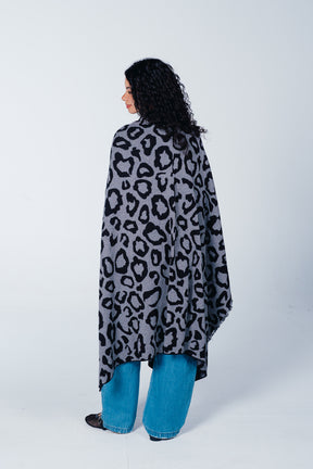Fringed Leopard Poncho