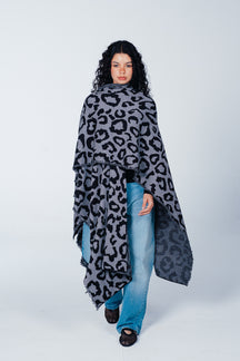 Fringed Leopard Poncho
