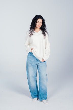 Ribbed-Trim Knit Pullover