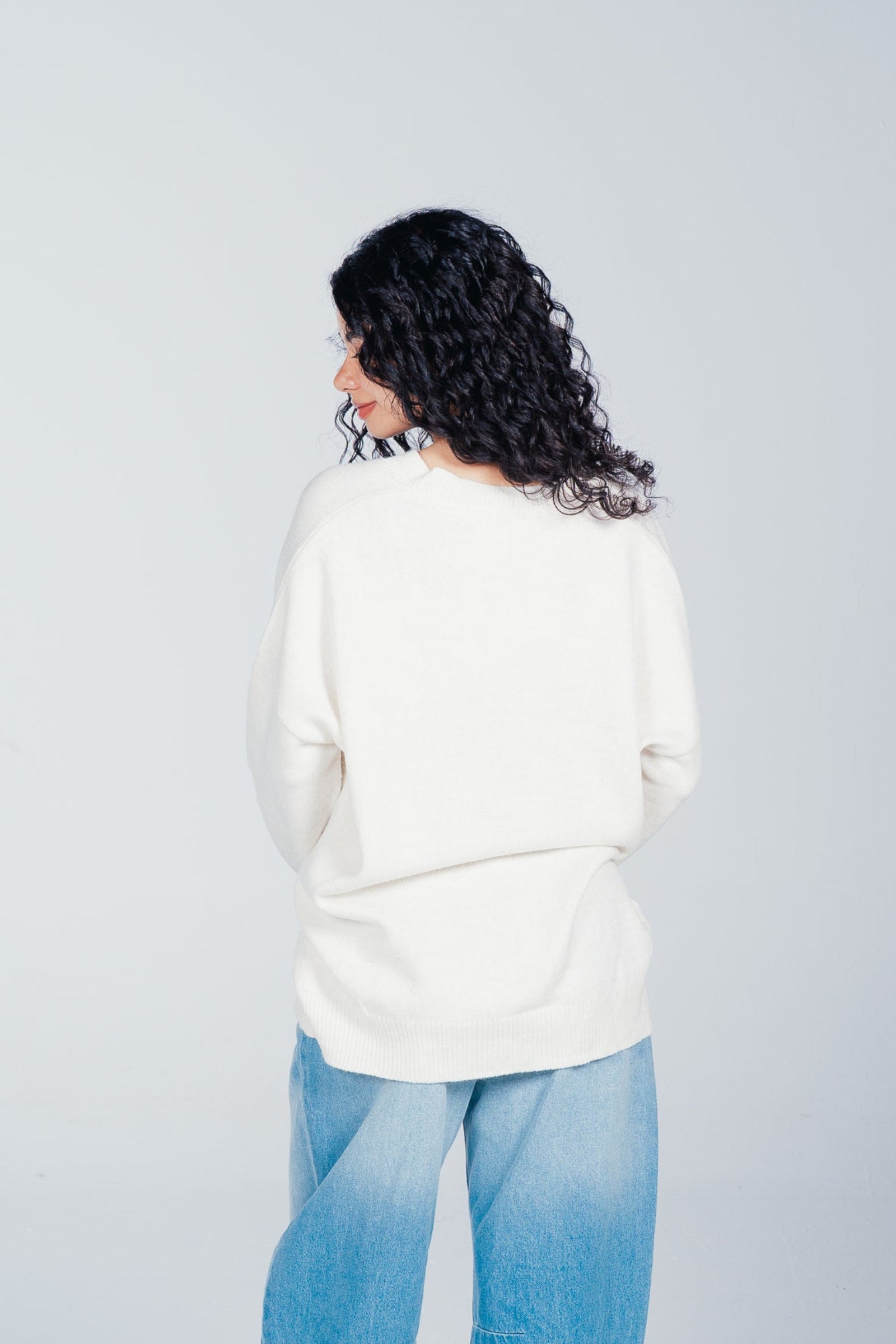 Ribbed-Trim Knit Pullover
