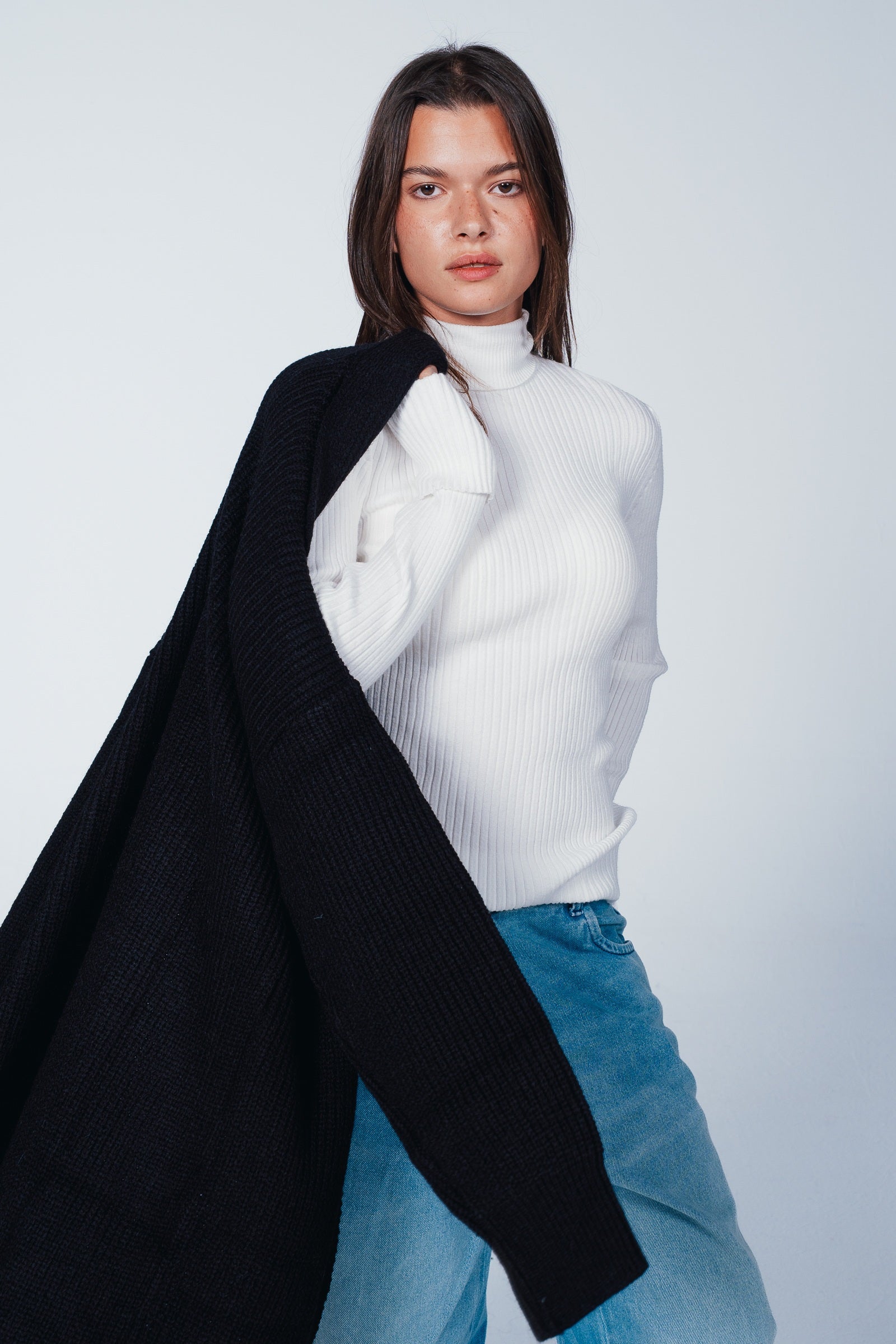 Ribbed Slim Flit Pullover