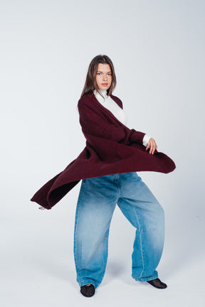 Ribbed Shawl Collar Cardigan