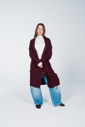 Ribbed Shawl Collar Cardigan