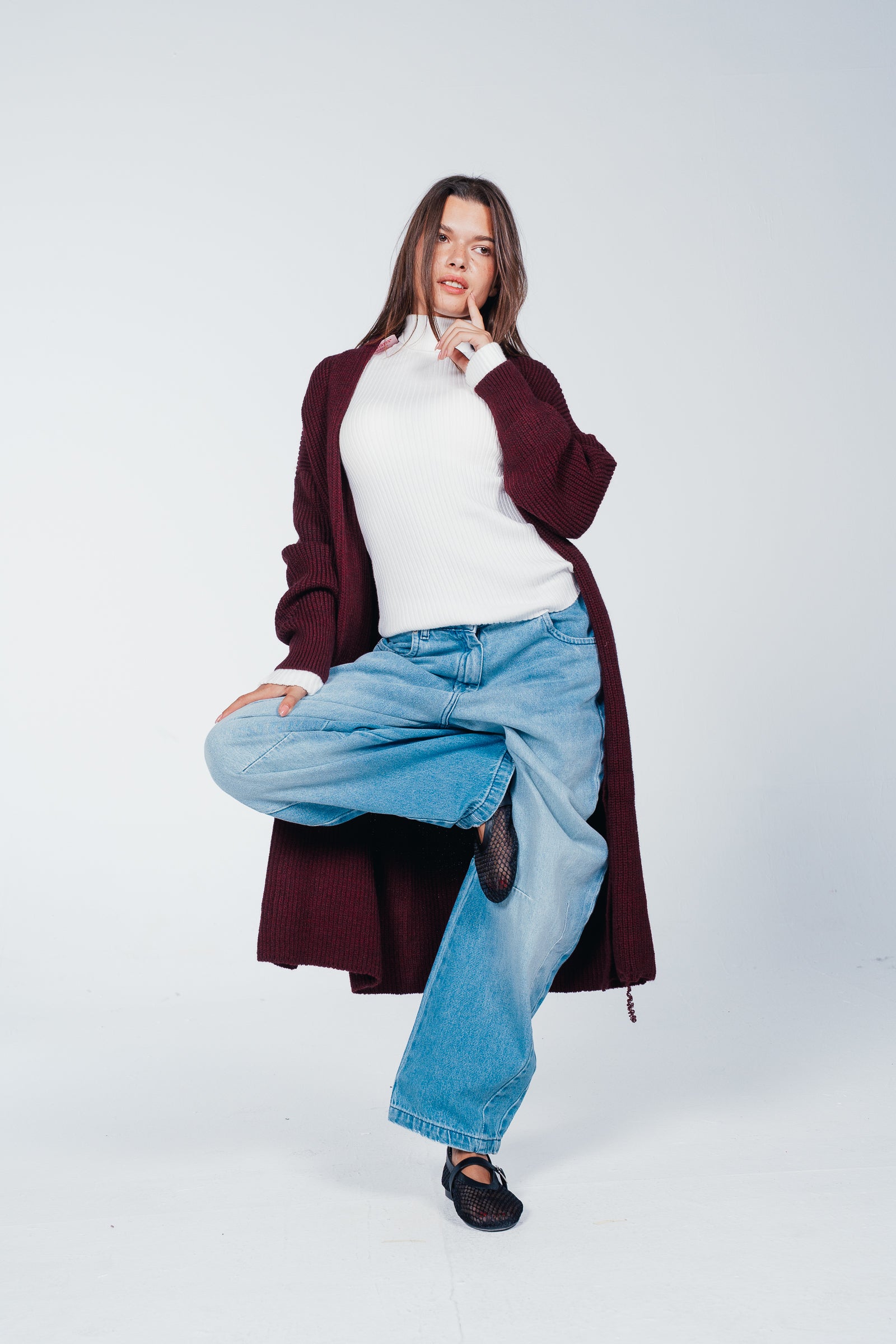 Ribbed Shawl Collar Cardigan