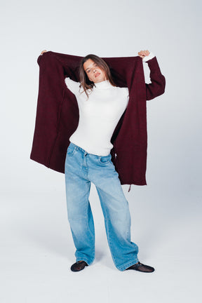Ribbed Shawl Collar Cardigan