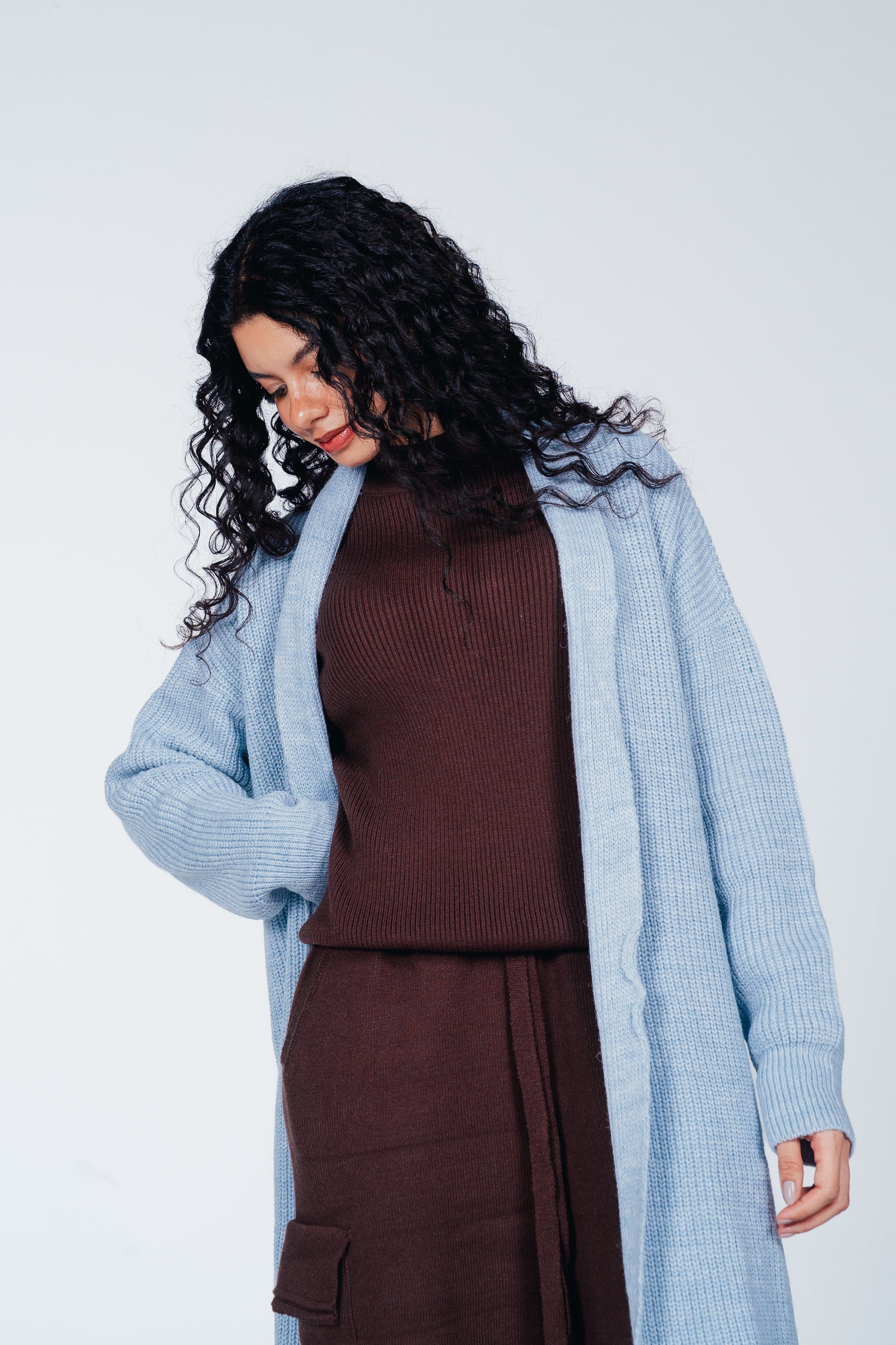 Ribbed Shawl Collar Cardigan