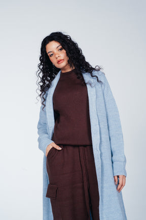 Ribbed Shawl Collar Cardigan