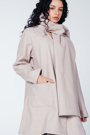 Attached Scarf Coat
