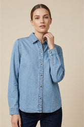 Snap-Button Denim Shirt