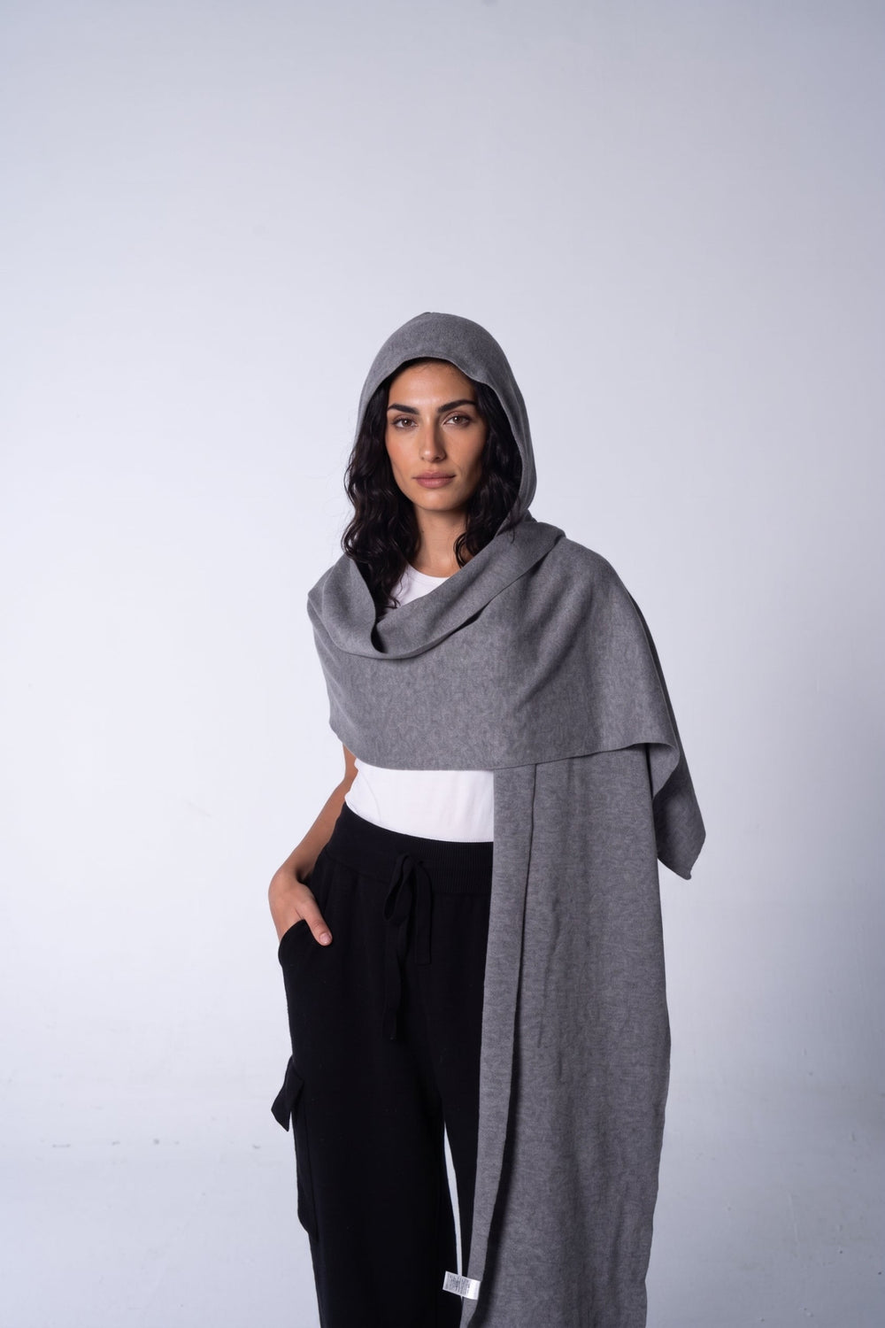 Hooded Knit Scarf