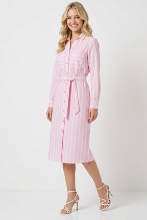 Striped Midi Shirt Dress